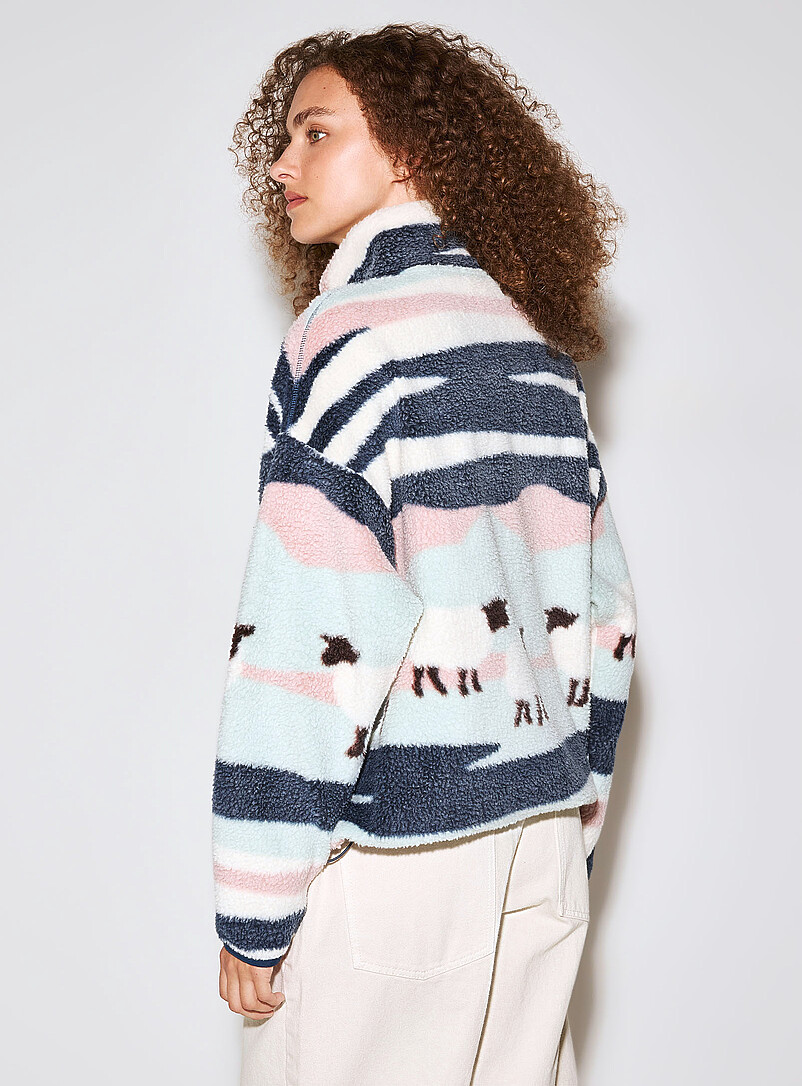 Loose printed fleece jacket product image 3