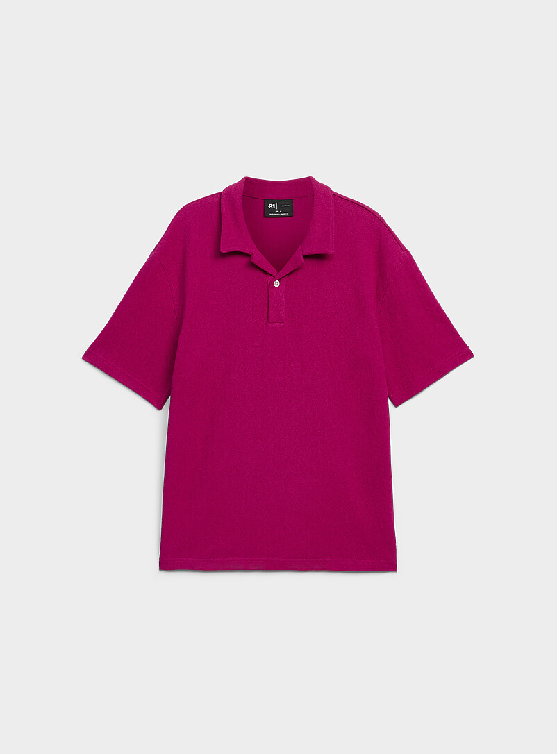 Chevron weft Johnny collar polo Comfort fit product image 2