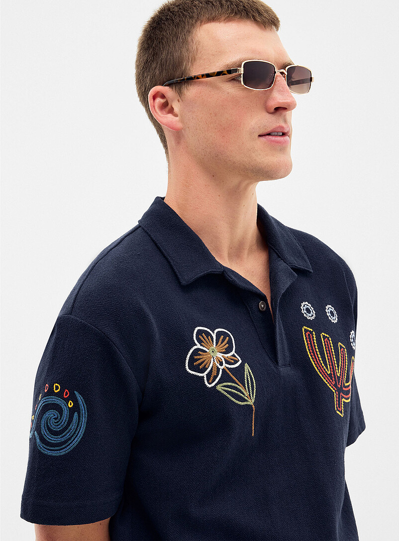 Embroidered Johnny collar polo Comfort fit product image (primary)