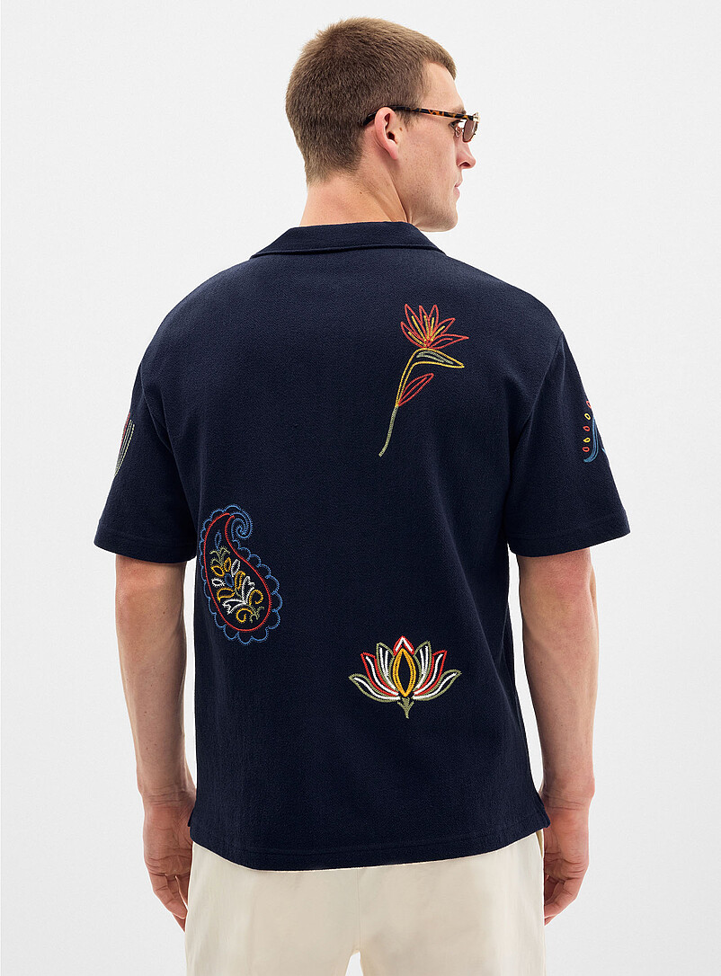 Embroidered Johnny collar polo Comfort fit product image 3