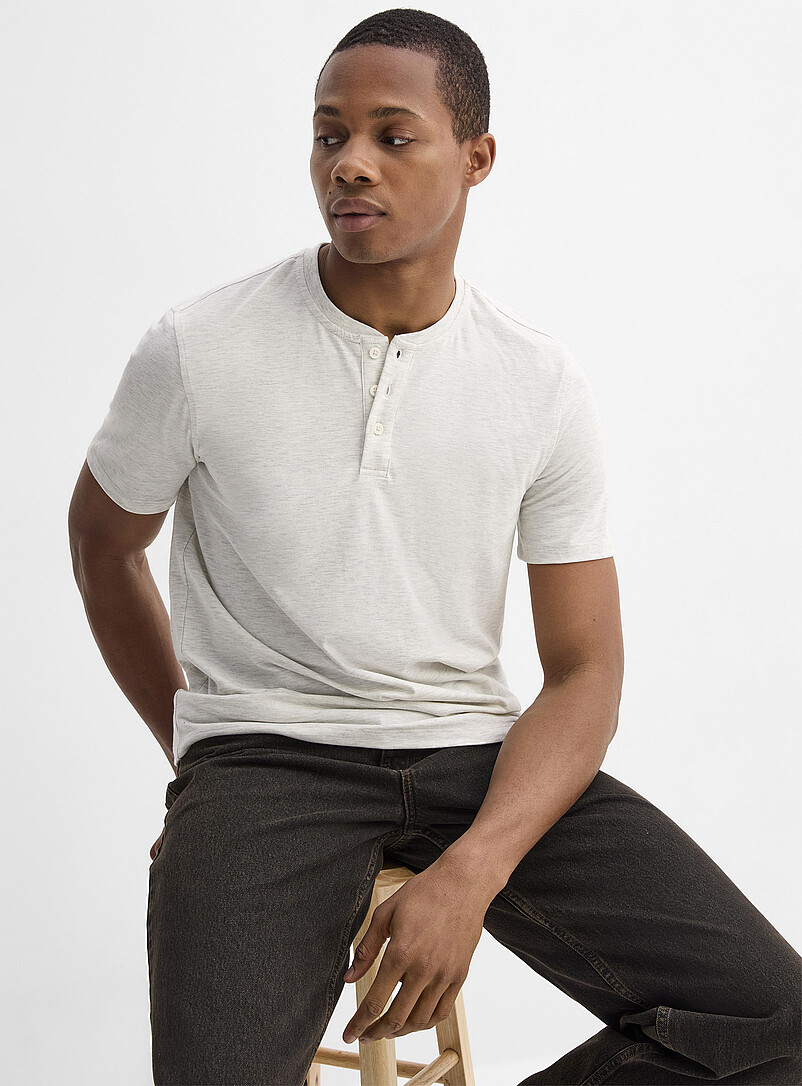 Soft Jersey Henley T-Shirt Standard Fit