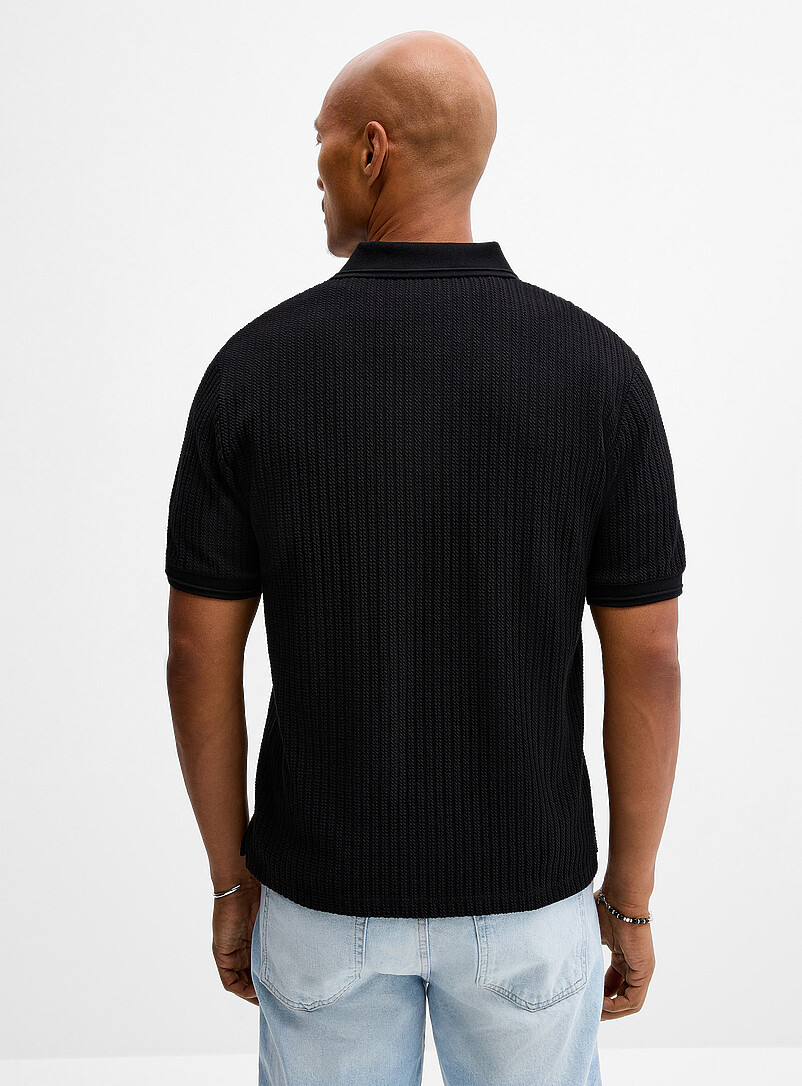 Nautical rope textured polo product image 3