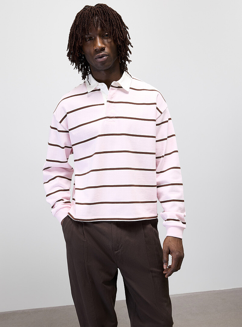 Pastel Stripe Rugby Polo Oversized Fit