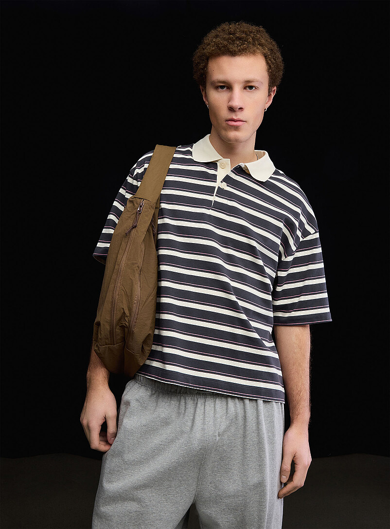 Boxy club-stripe polo Oversized fit product image (primary)