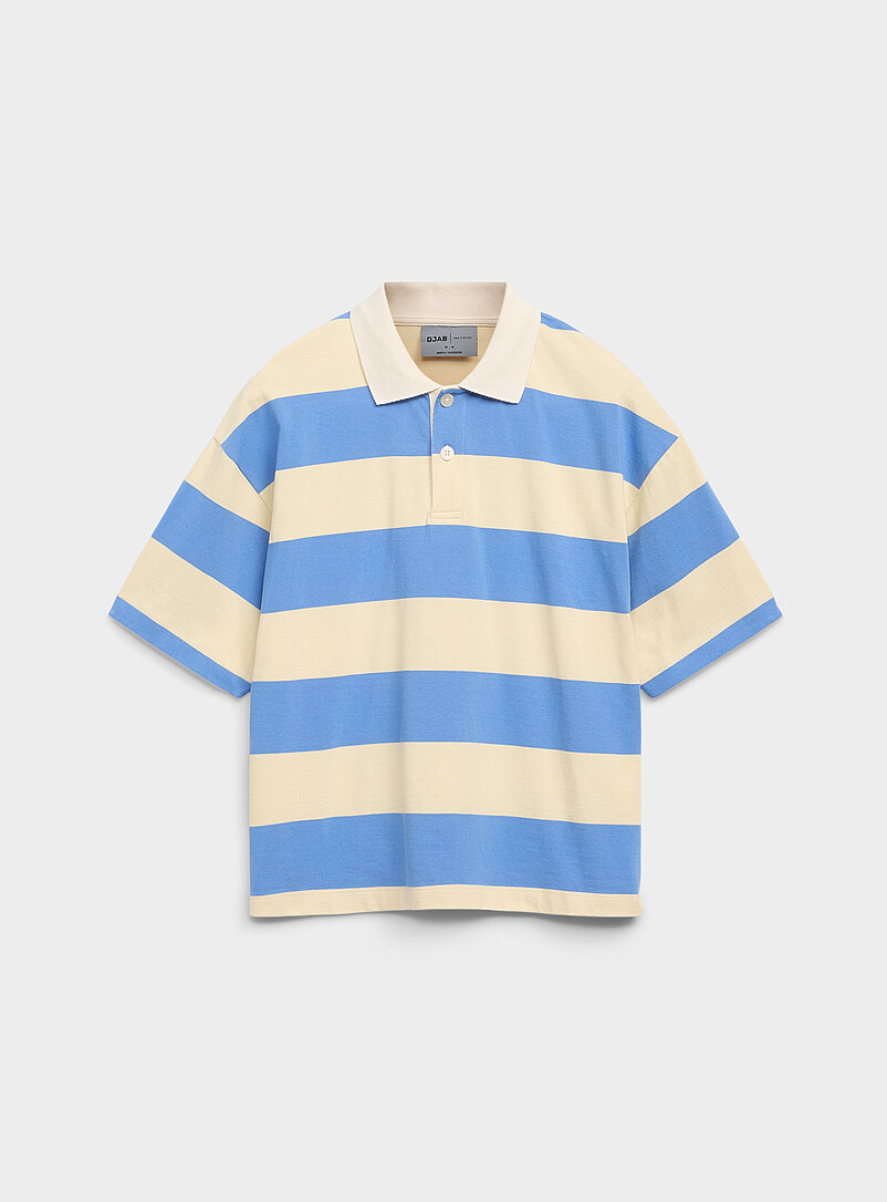 Boxy Club-Stripe Polo Oversized Fit