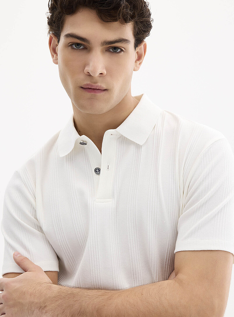 Ribbed-stripe jersey polo Standard fit product image 2