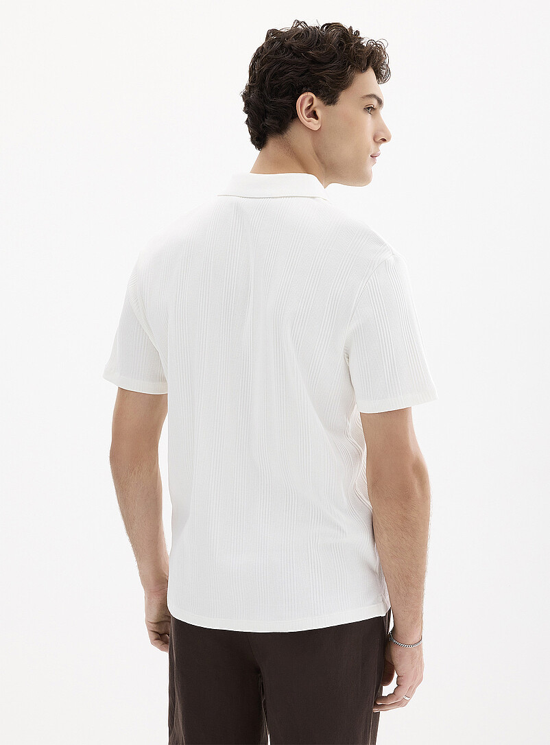 Ribbed-stripe jersey polo Standard fit product image 3