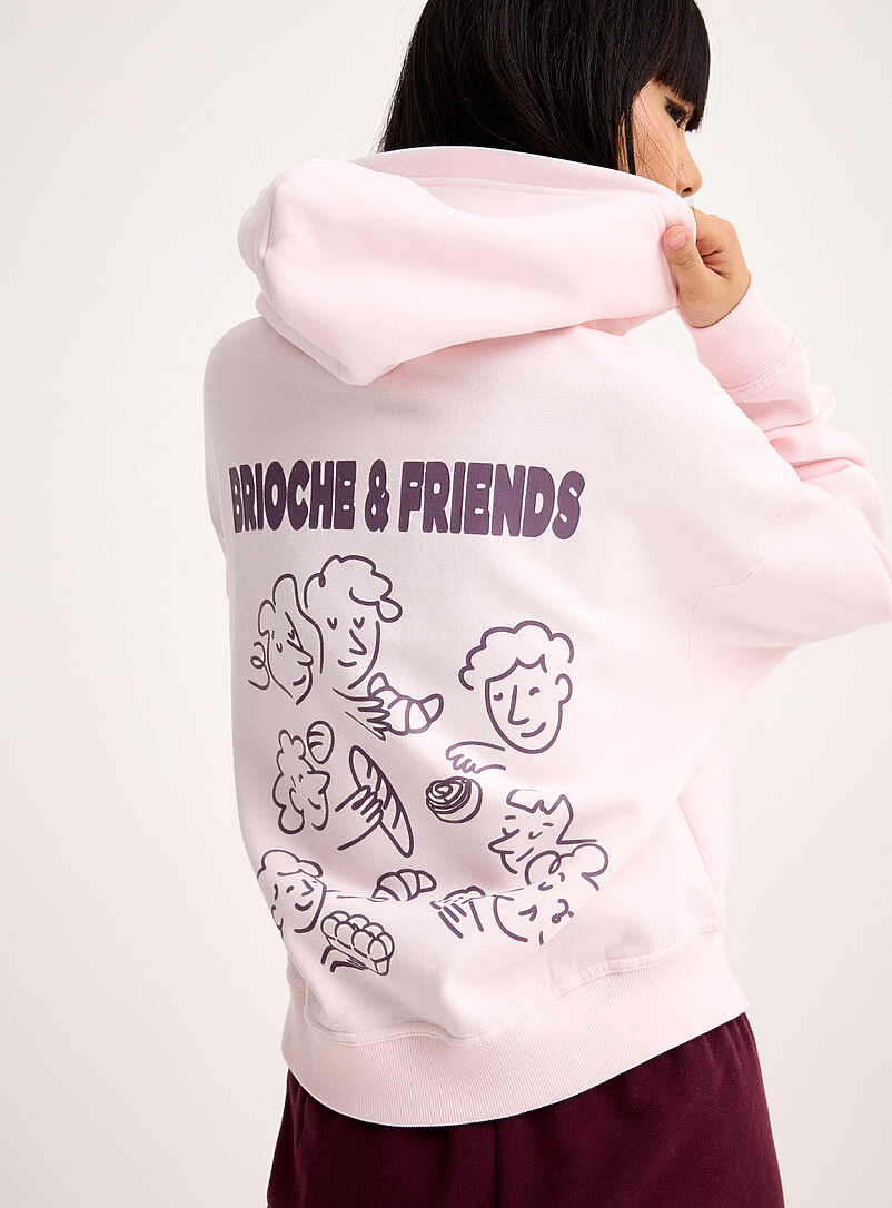 Back-Print Loose Hooded Sweatshirt