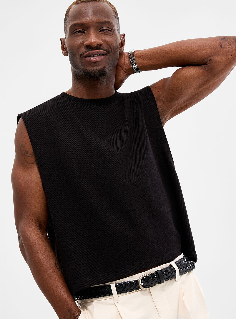 Cropped Ribbed Muscle Tee