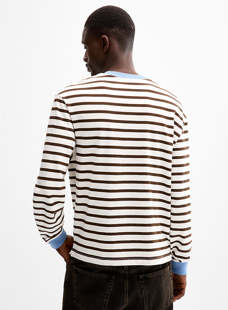 Contrast-edging striped T-shirt Comfort fit product image 3