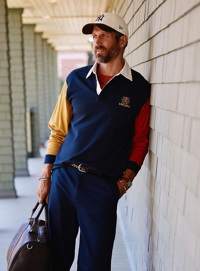Colour block rugby polo product image (primary)