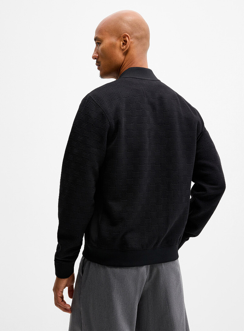 Embossed geo zip cardigan product image 3