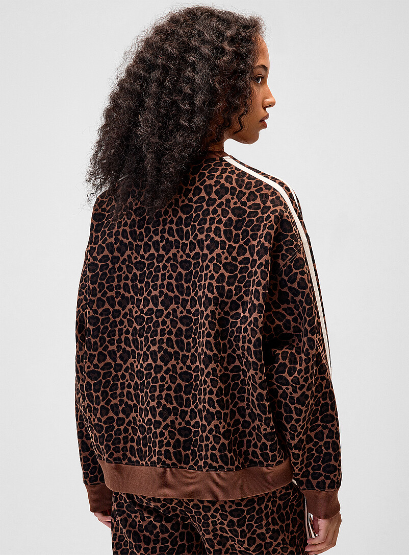 Piped leopard print loose sweatshirt product image 2