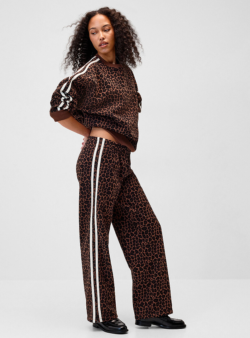 Piped leopard print loose sweatshirt product image 3