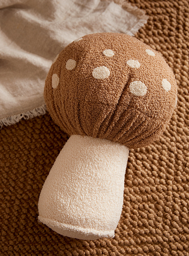 Simons Maison Ivory/Cream Beige Sherpa fleece mushroom cushion 30 x 44 cm