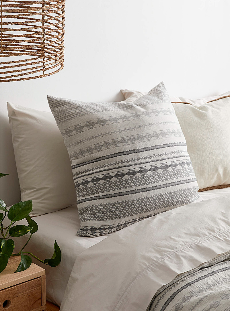 Simons Maison Grey Nomad-stripe cushion 60 x 60 cm