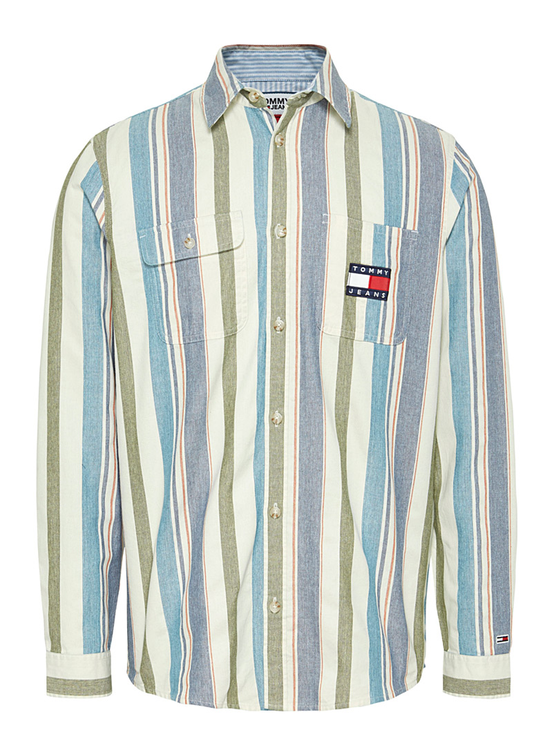 tommy hilfiger men's striped shirt