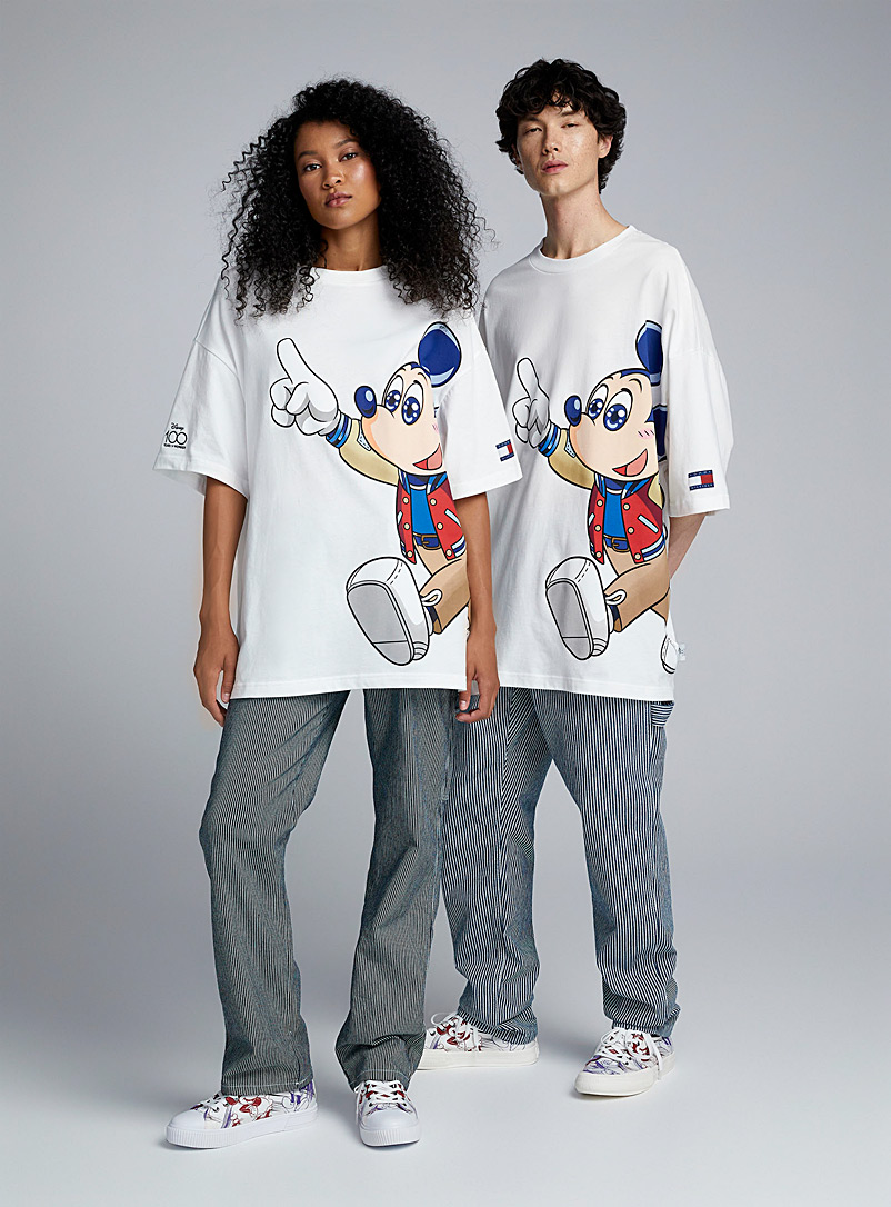 Tommy Hilfiger: Le t-shirt ample Mickey Mouse Écru/Lin pour femme