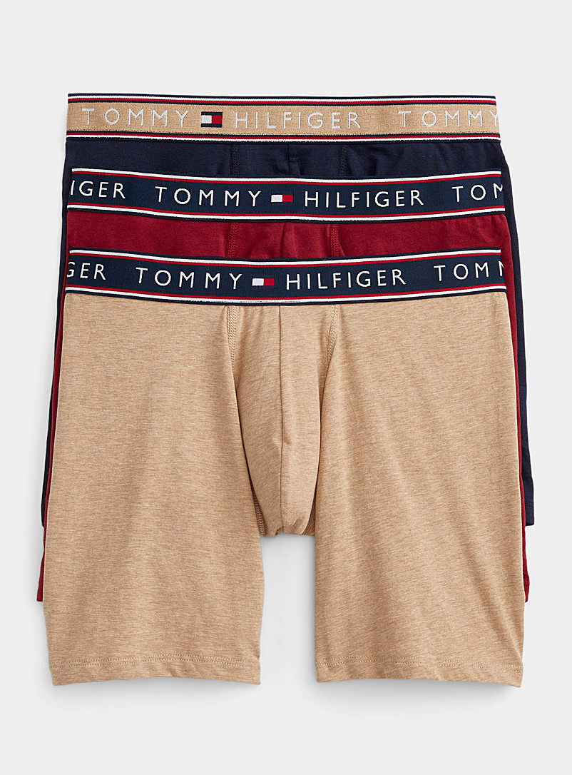 Tommy Hilfiger Patterned Red Contrast-waist boxer briefs 3-pack for men