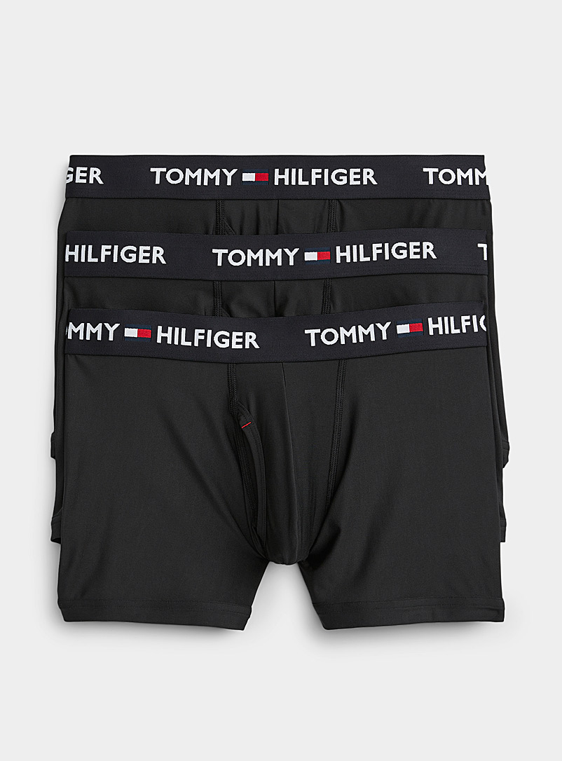 Tommy Hilfiger Black Solid Everyday Microfiber trunks 3-pack for men