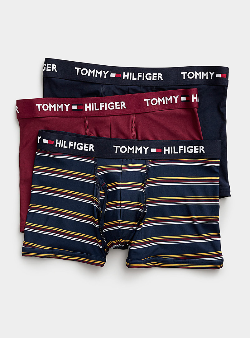Tommy Hilfiger Assorted red Solid and patterned Everyday Micro trunks 3-pack for men