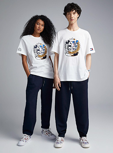 Tommy Hilfiger Ecru/Linen Mickey Mouse crest T-shirt for men