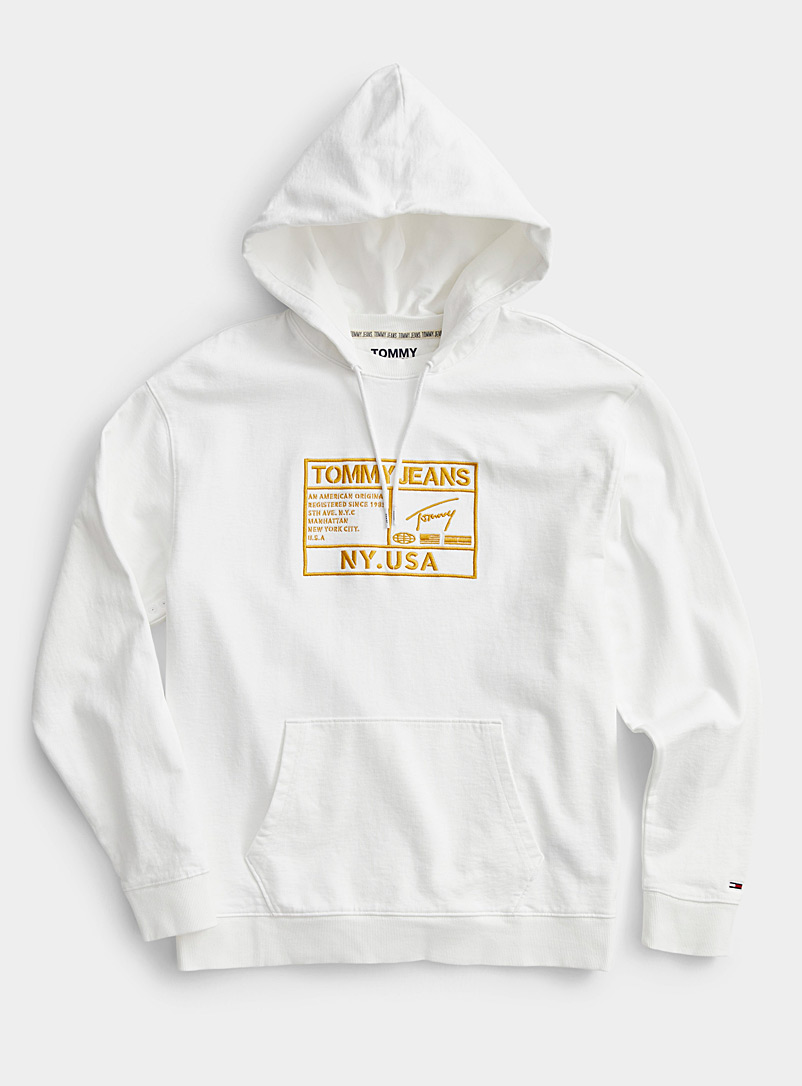 white tommy hoodie