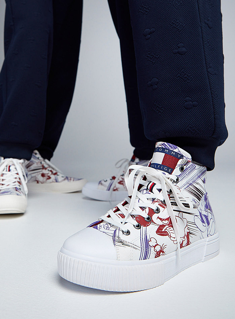 Tommy Hilfiger Patterned White Minnie and Mickey Mouse high-top sneakers Women for women