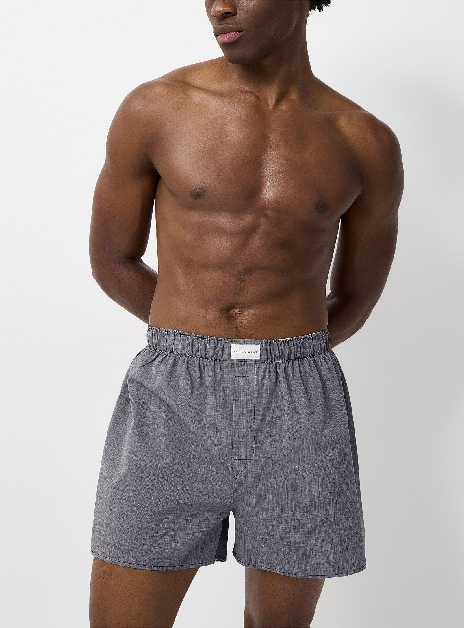 Tommy Hilfiger - Light poplin boxer (Men, Grey, LARGE)