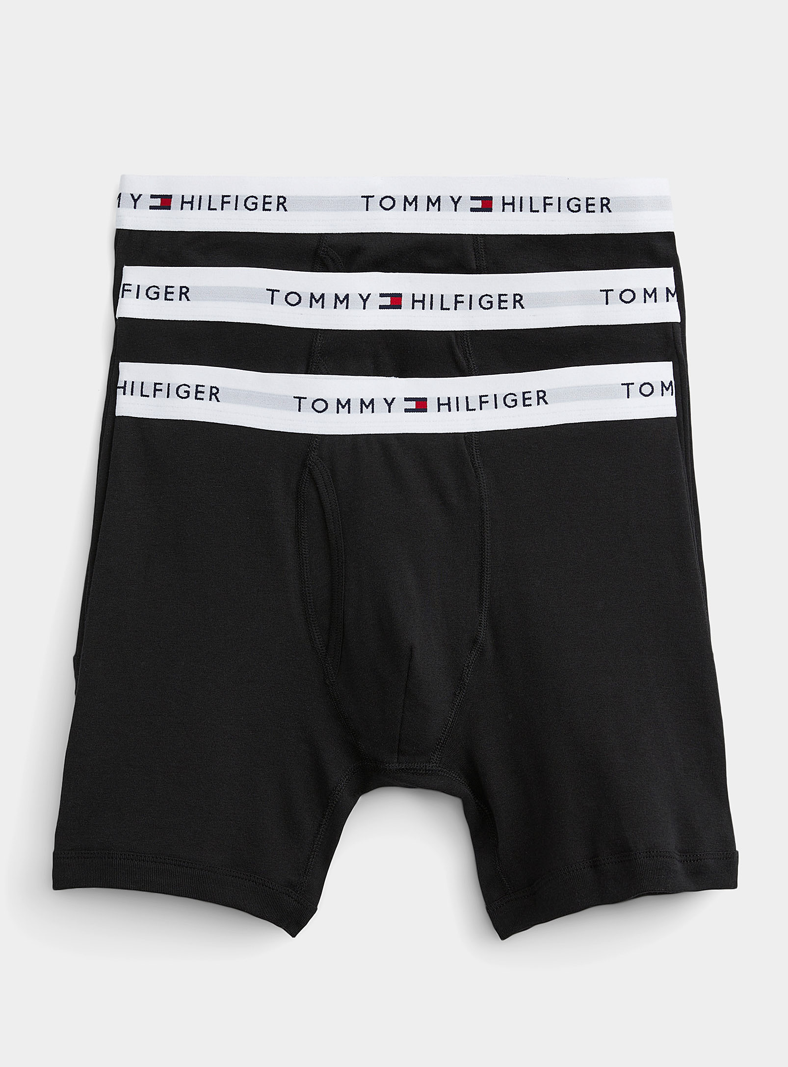 Shop Tommy Hilfiger Pure Cotton Boxer Brief 3-pack In Black