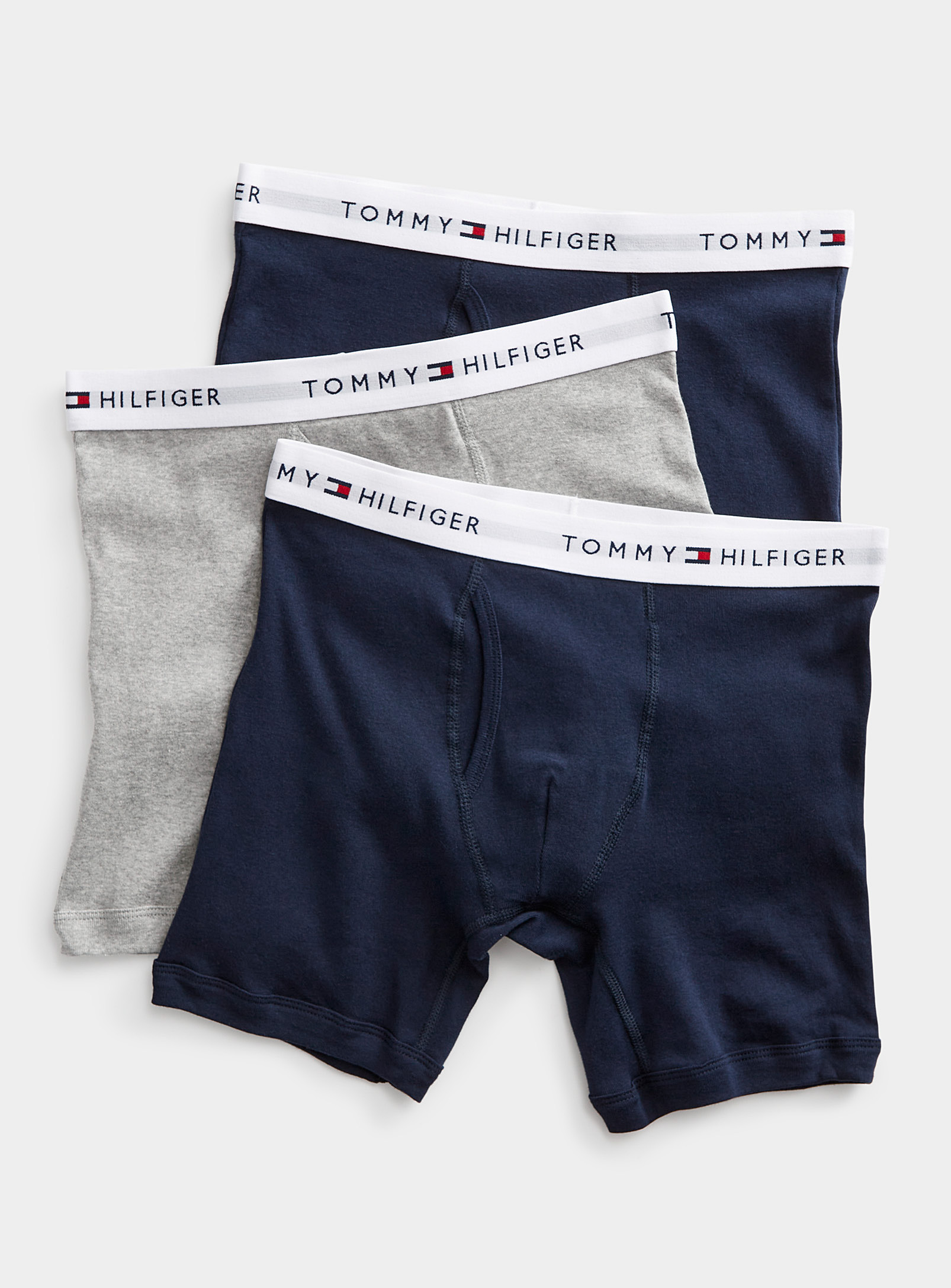 Tommy Hilfiger Cotton Classics Boxer Brief 3-pack In Patterned Blue