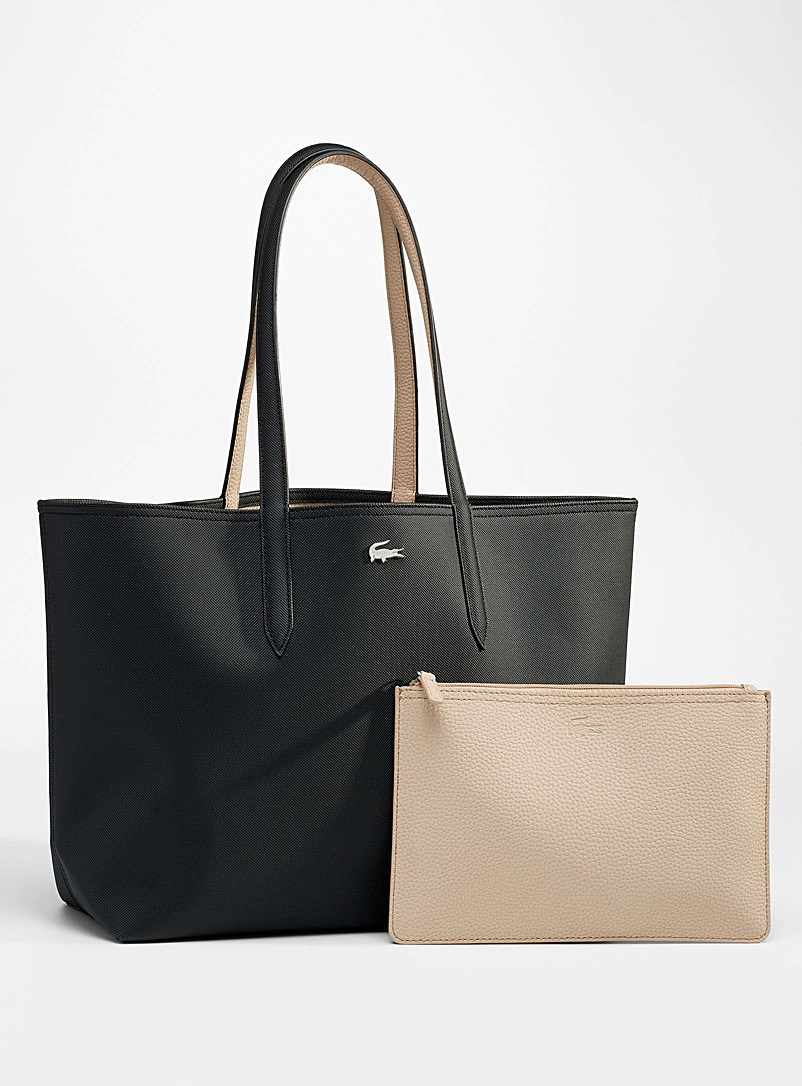 Lacoste Black Anna reversible tote bag for women