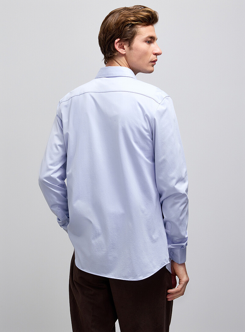 Lacoste: Le chemise jersey &eacute;pur&eacute; <b>Coupe ajust&eacute;e</b> Blanc pour homme