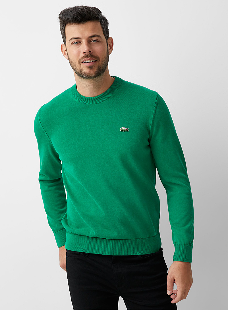 Lacoste Green Croc emblem crew-neck sweater for men