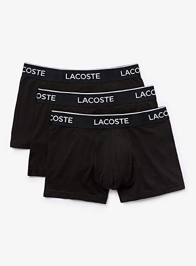 Lacoste Black Solid croc trunks 3-pack for men