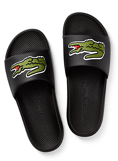 lacoste croc flip flops