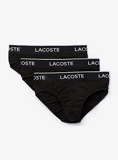 Lacoste Black Repeated logo briefs 3-pack for men