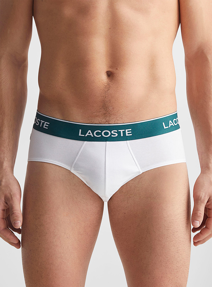 Lacoste White Croc logo brief 3-pack for men