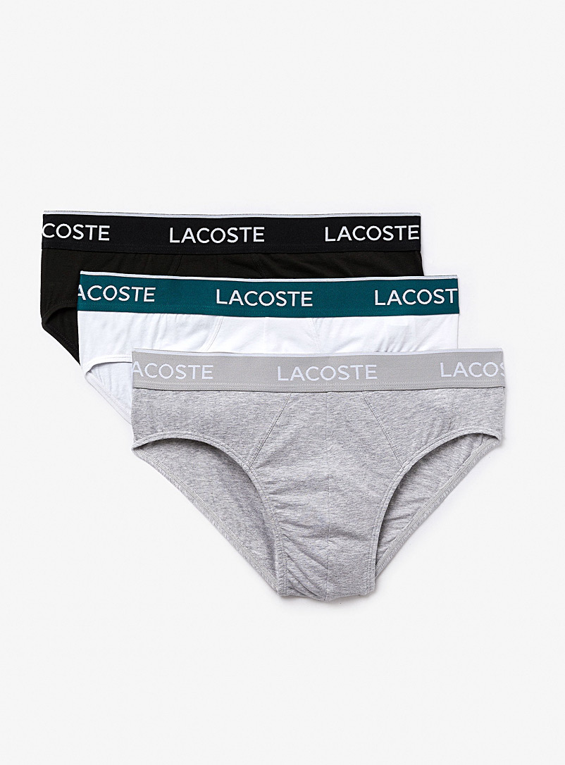 Lacoste Patterned Black Croc logo brief 3-pack for men