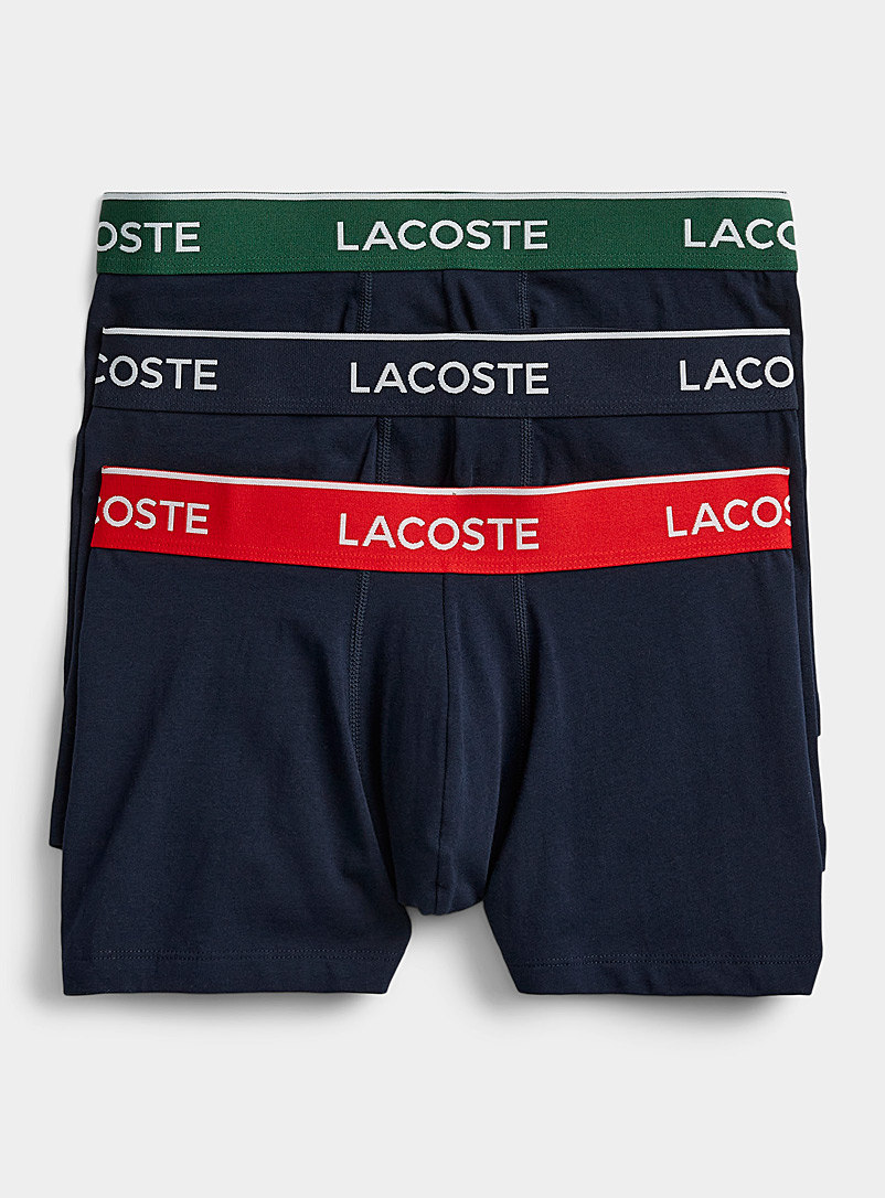 Lacoste Patterned Blue Colourful-waist trunks 3-pack for men
