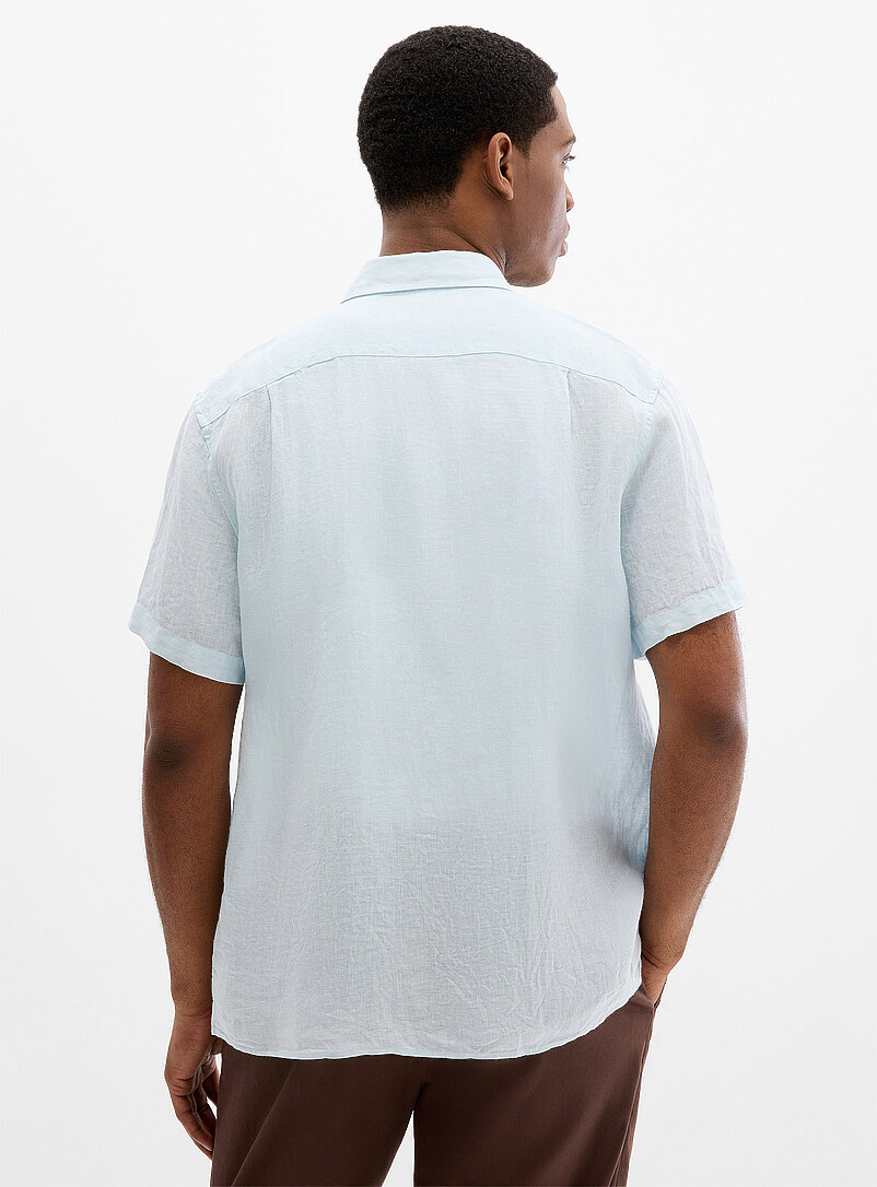 Lacoste: La chemise pur lin &eacute;pur&eacute;e <b>Coupe r&eacute;guli&egrave;re</b> Blanc pour homme
