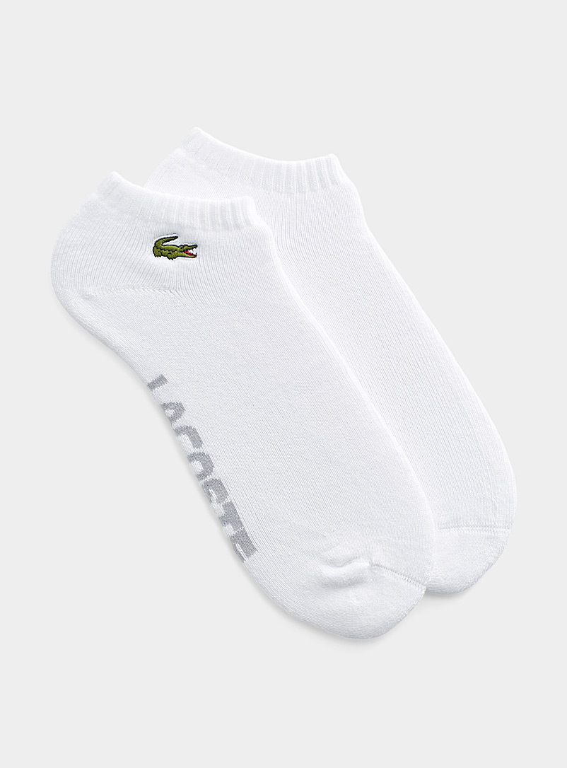 Lacoste White Croc padded ped socks for men