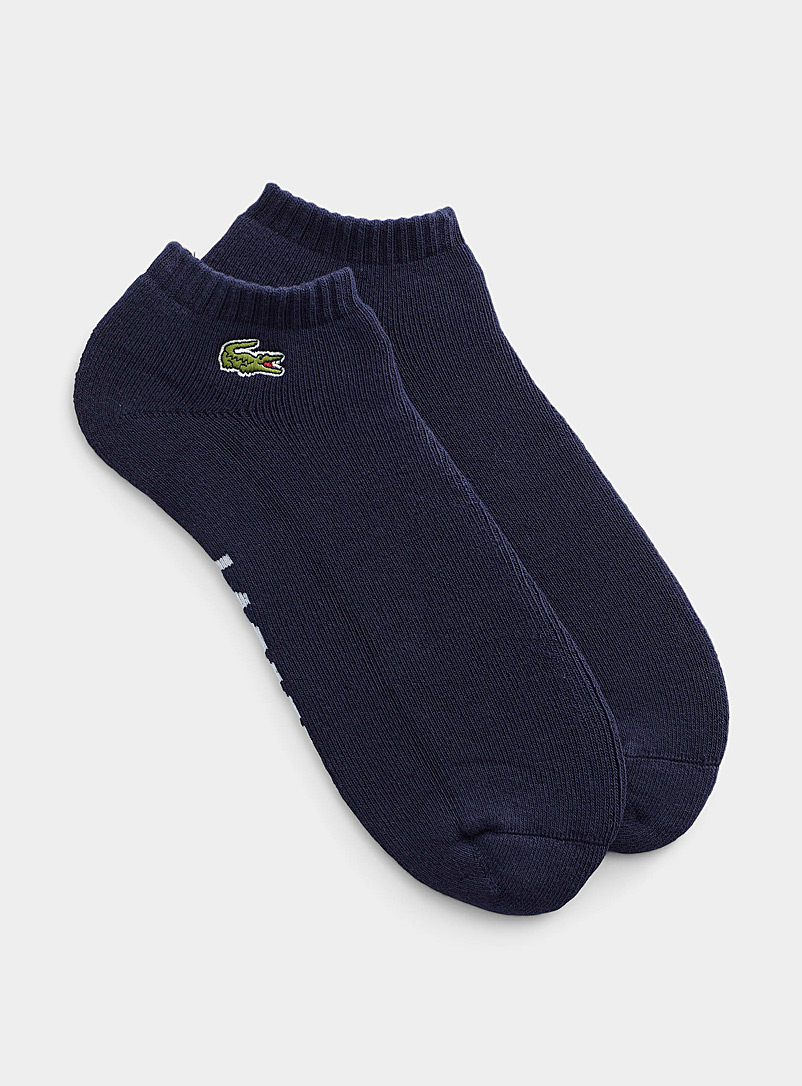 Lacoste Marine Blue Croc padded ped socks for men