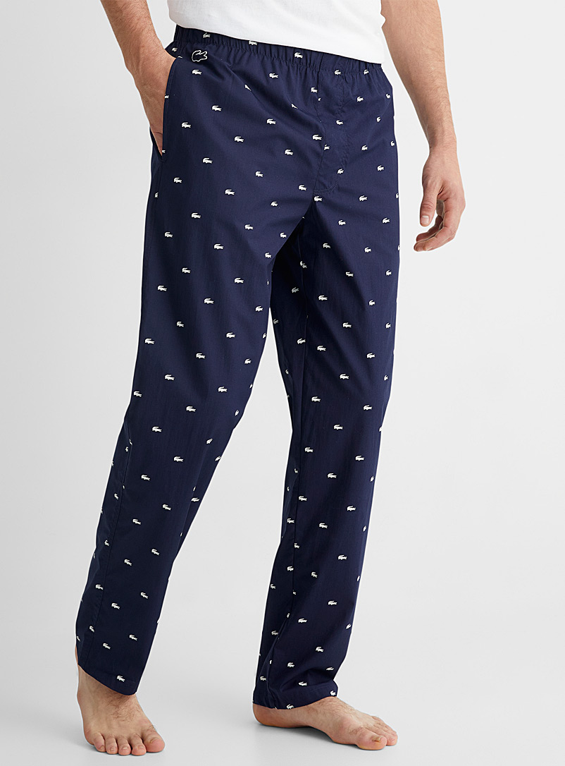 Lacoste Patterned Blue Mini-croc pyjama pant for men