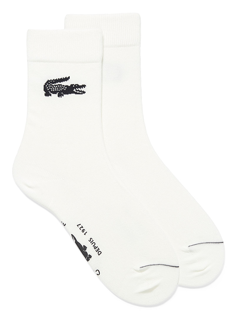 Lacoste Ivory White Croc logo socks for men