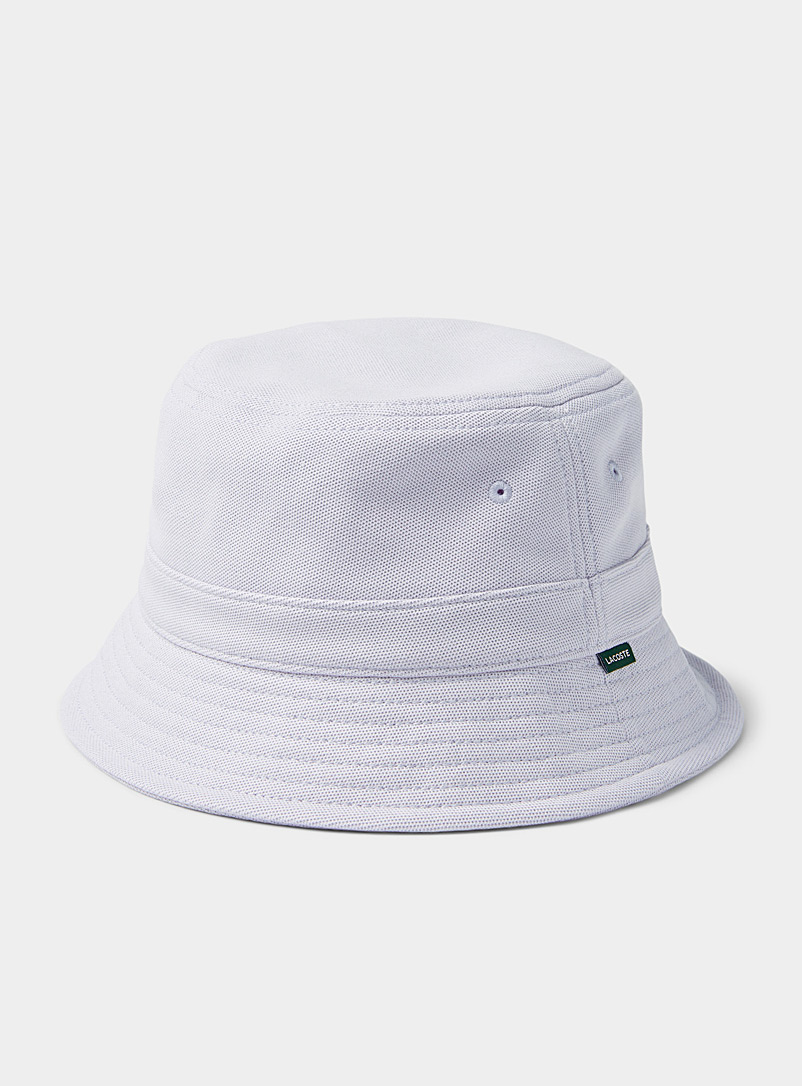 Lacoste White Mini croc denim bucket hat for men