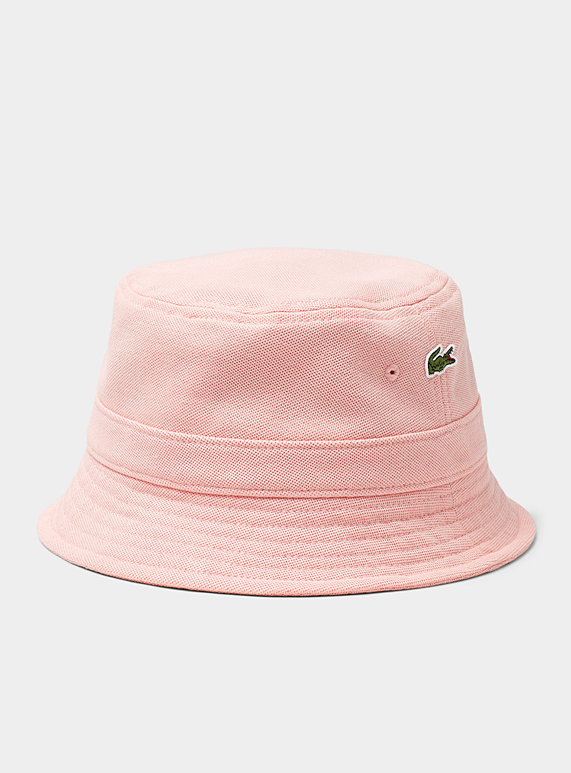 Lacoste Dusky Pink Mini croc denim bucket hat for men