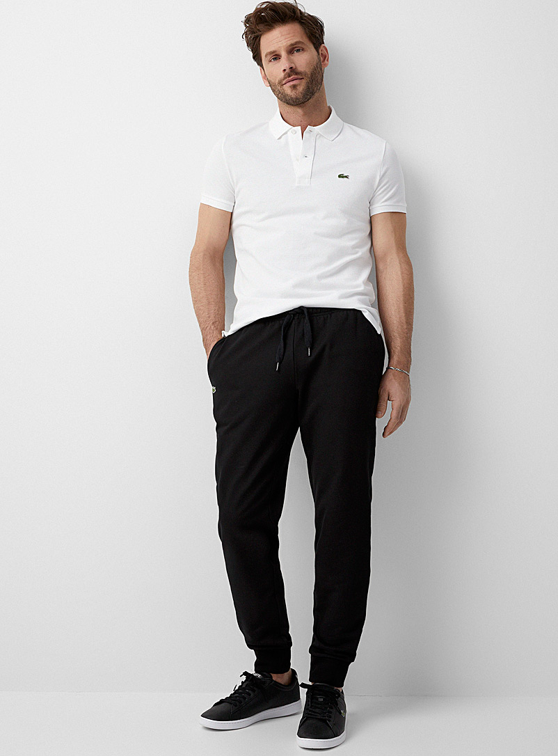 Lacoste Black Terry-lined croc joggers for men