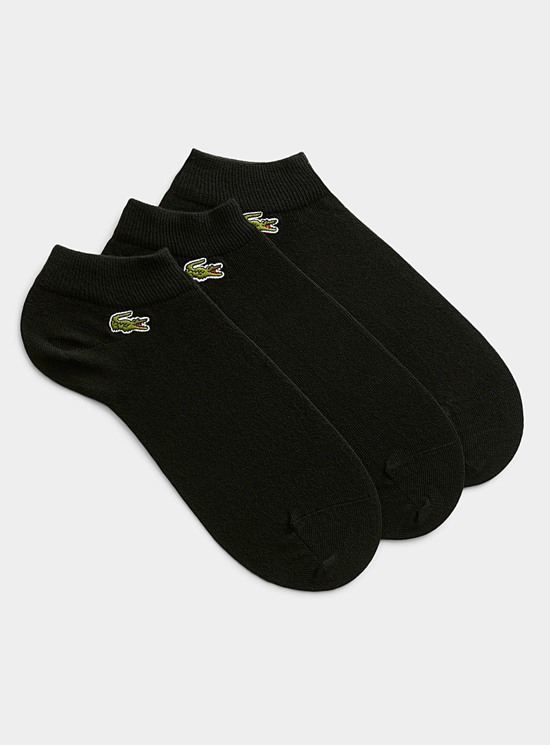 Lacoste: Les socquettes logo croco Emballage de 3 Noir pour homme