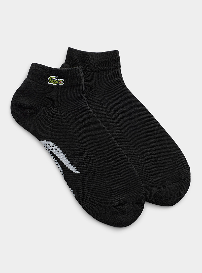 Lacoste Black Croc sole padded ped socks for men